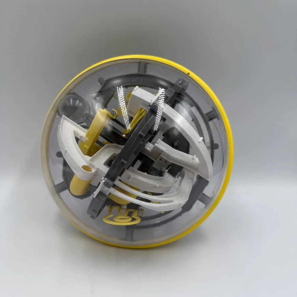 The Original Perplexus Rookie - Challenging 3D Maze Ball Toy Gray Yellow White
